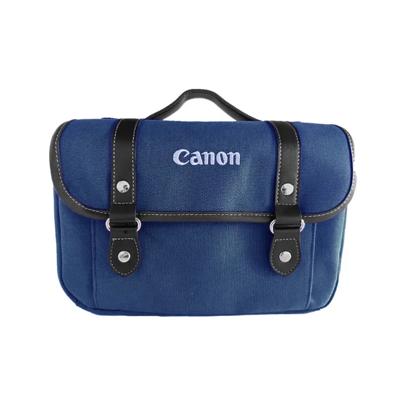 Canon Camera Bags Compatible With R5/R6/R10/R7/R8/5D4 Original Mirrorless Camera Dark Blue Youth Messenger Bag-0