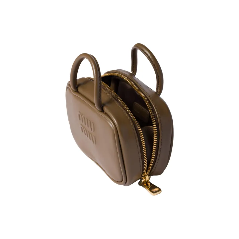 MIU MIU Calfskin Bag Charm Coin Purse Women's Tundra-1