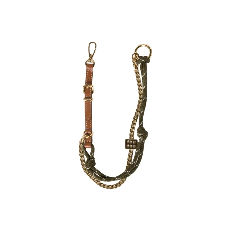 MIU MIU Logo plaque Multi chain Keyrings-0