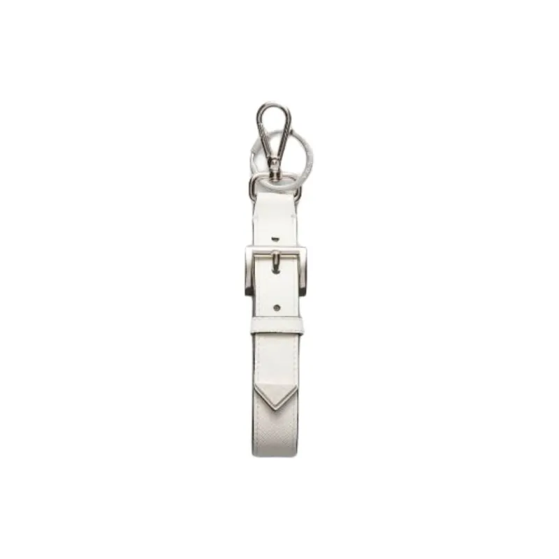PRADA Calfskin, Ceramic, Metal Keychains Women's White-1