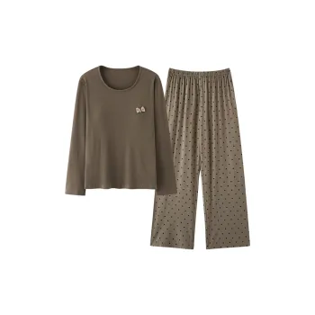 XIAFENYAN Pajama Set Women's Brown