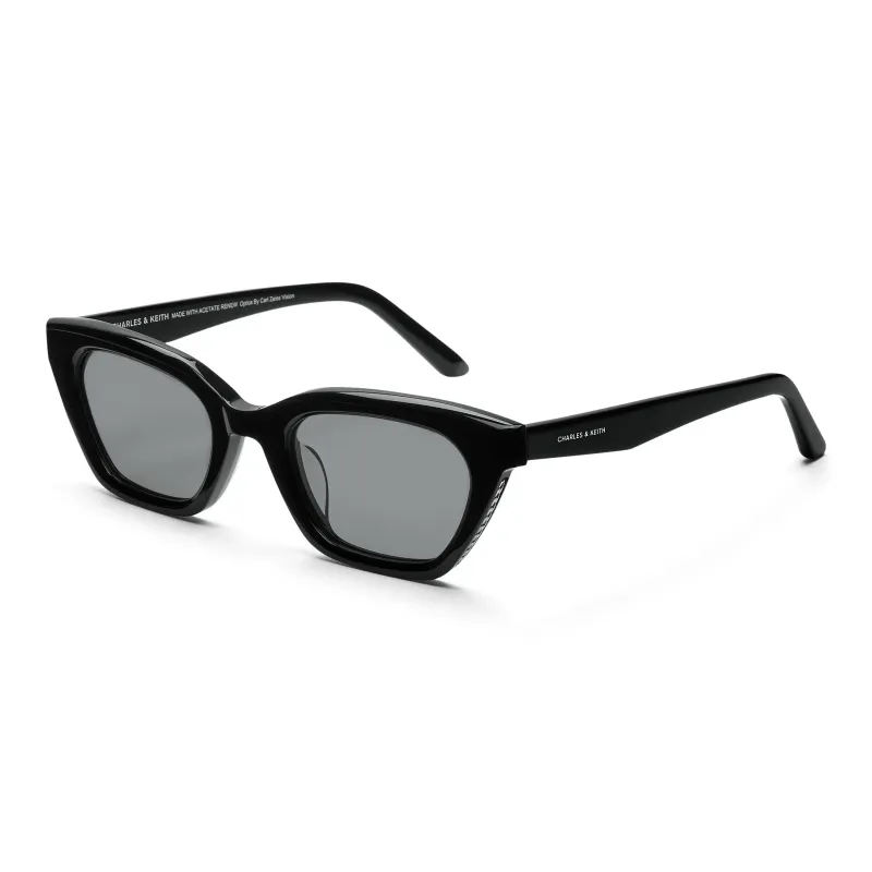 CHARLES&KEITH Sunglasses Women's Black/Chalk Pink White-1