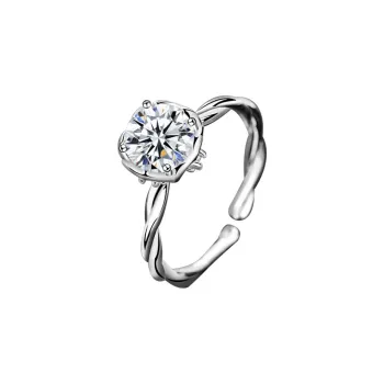 WUMZK 925 Silver Moissan Rings Women's