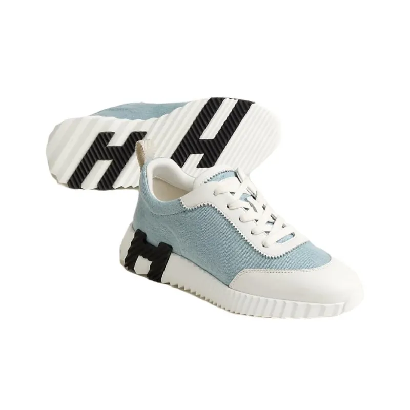 HERMES Bouncing Low Top Casual Shoes Women's Blue-3