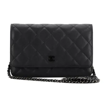CHANEL WOC Cow Leather Shoulder Bag, Crossbody Bag, Wallet Women's Black