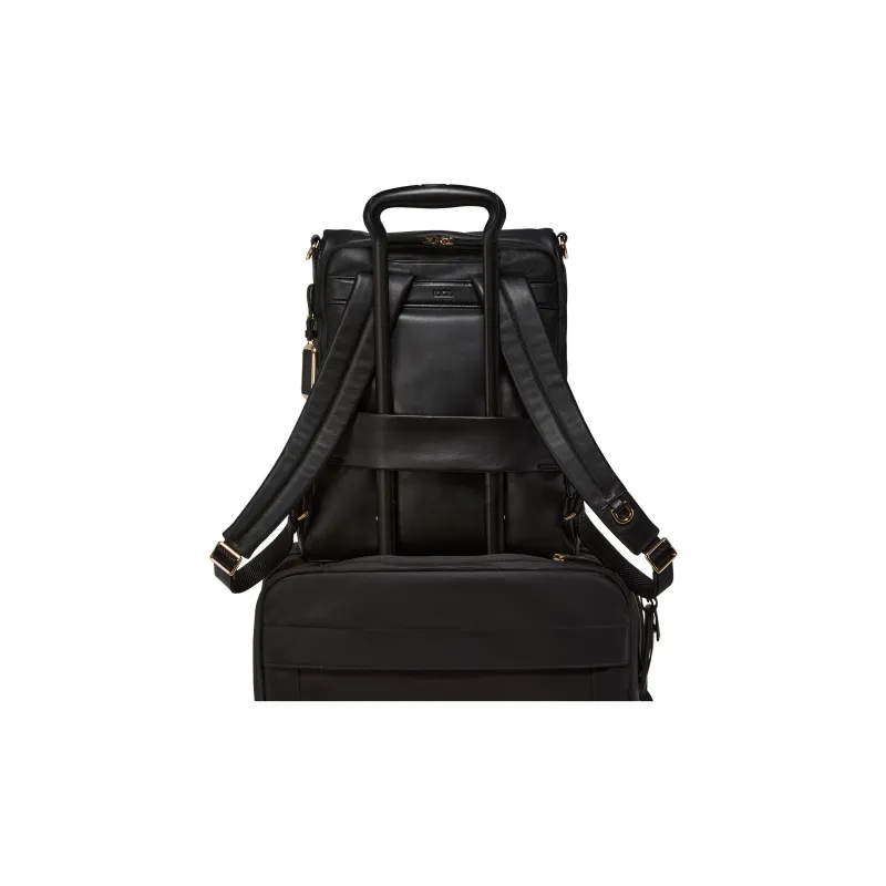 TUMI Voyageur Leather Backpack Women's Black-2