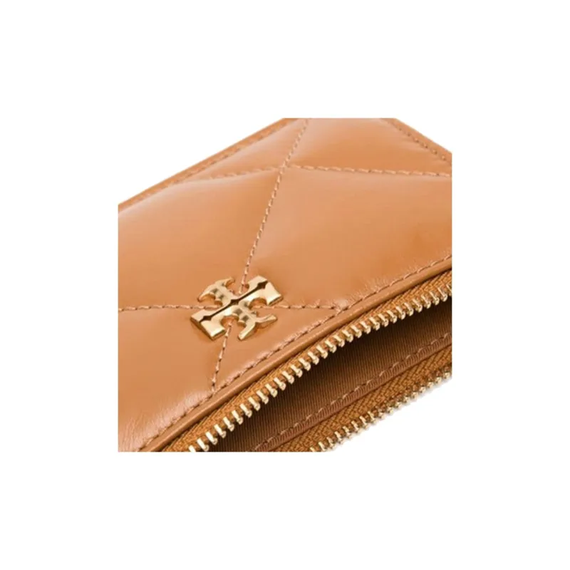TORY BURCH Kira Nappa Leather Card Holder Women's Tan-3