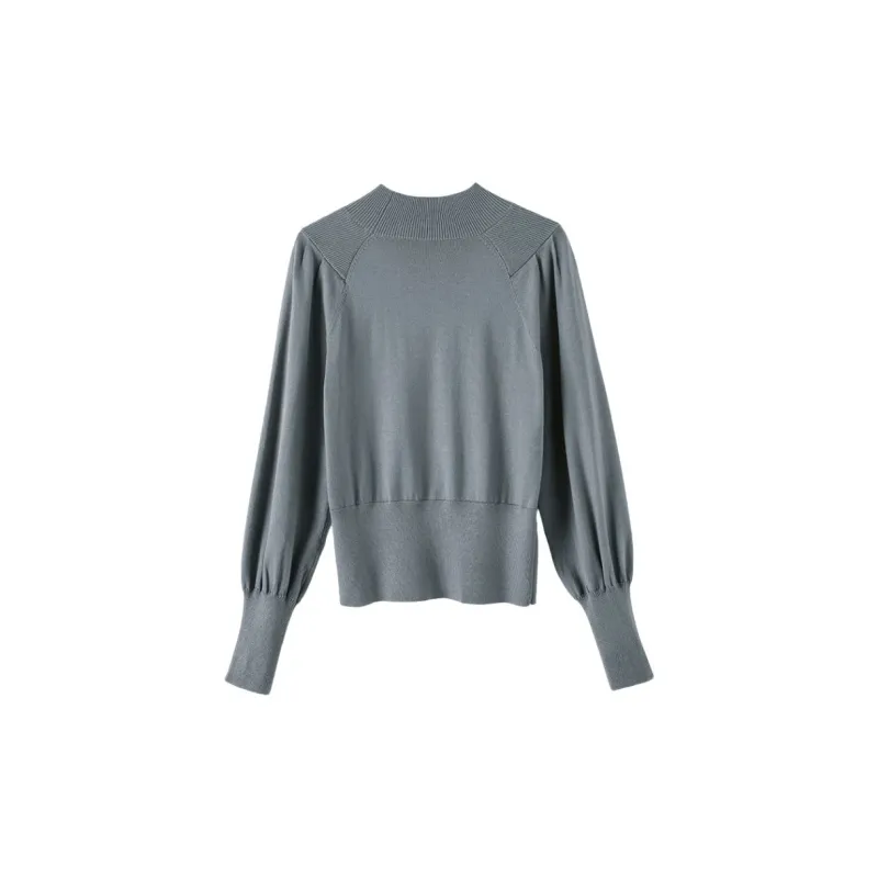 Late White Knitwear Women's Gray Blue-2