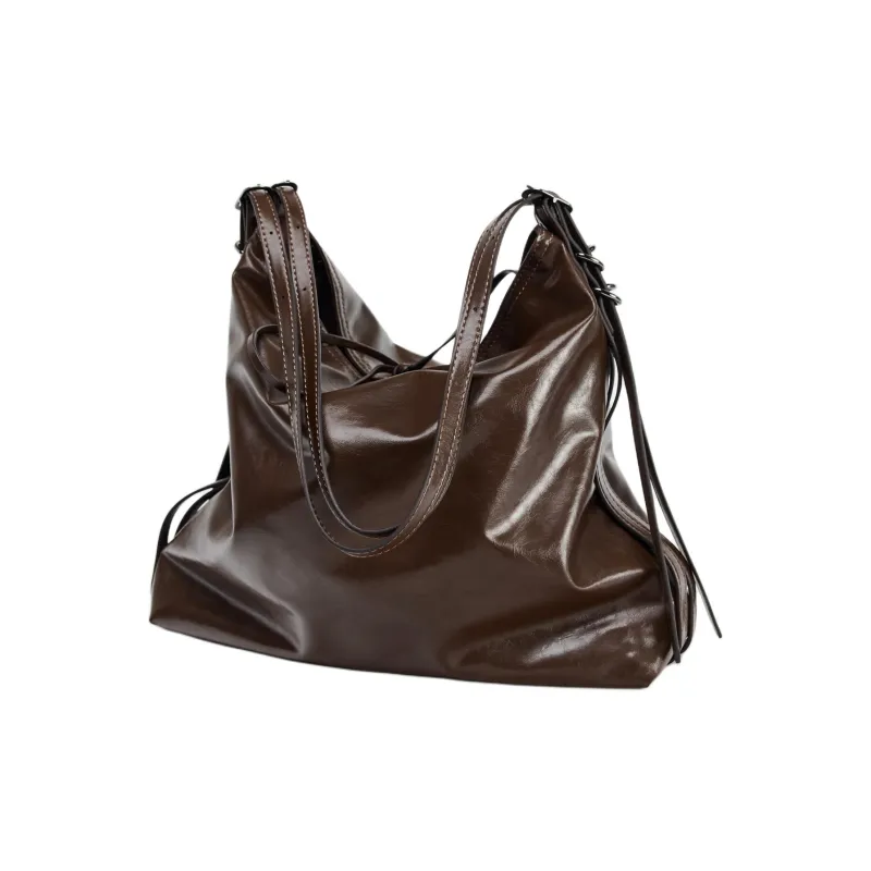 ZARA Polyurethane Handbag Shoulder Bag Women's Brown-3
