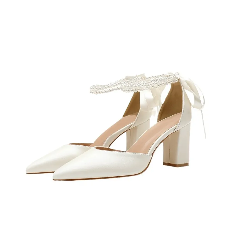 MCKP Chunky Heel High Heels 8cm Women's-1