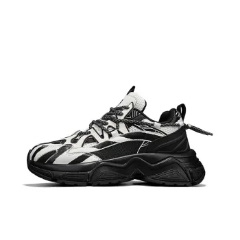 NFL Cushioning Anti Slip Wear Resistant Breathable Height Increasing Low Top Chunky Sneakers Men's Black