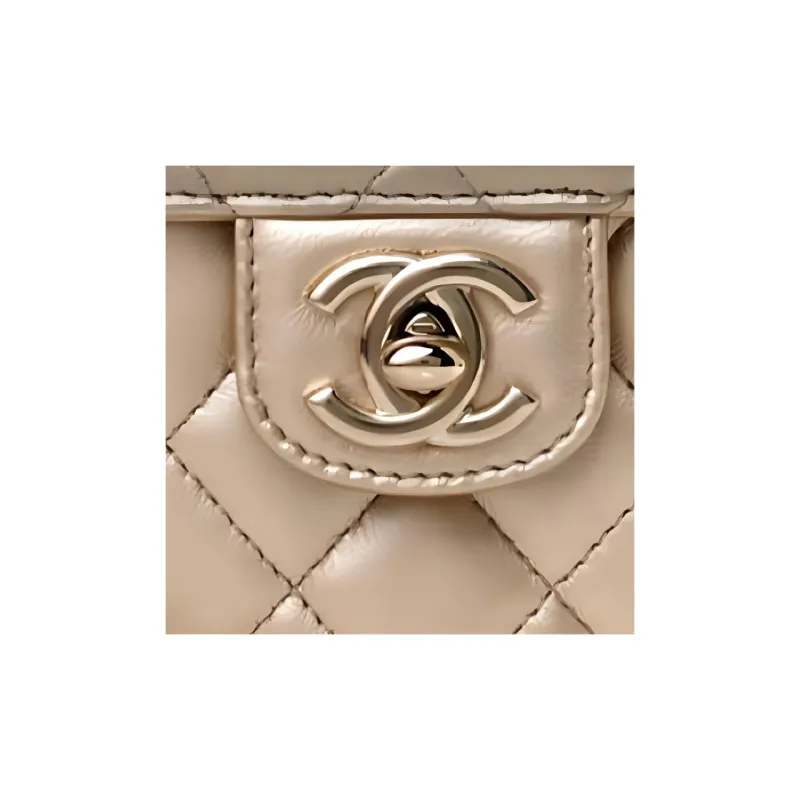 CHANEL 22SS Cow Leather Shoulder Bag, Crossbody Bag Trumpets Women's Gold-1