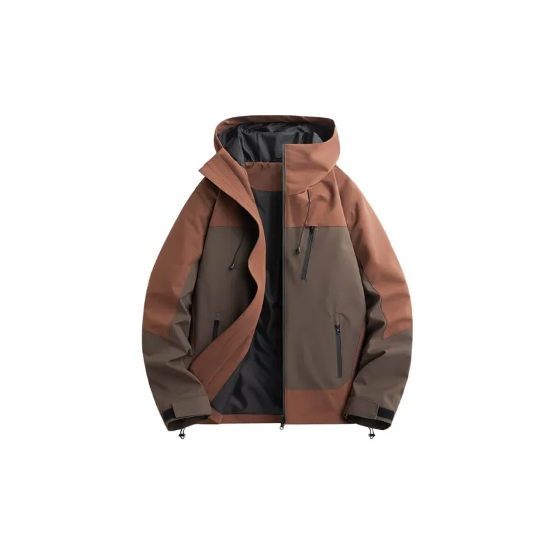 Yalu Water Resistant Windproof UV Protection Breathable Windbreaker Jacket Unisex Cocoa Brown-5