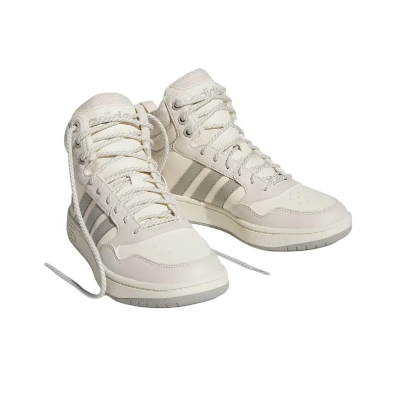 Adidas HOOPS 3.0 Anti Slip Wear Resistant Mid Top Skateboard Shoes Women's White-2
