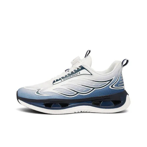 Lin Feng Cushioning, Slip Resistant, And Abrasion Resistant Low Top Casual Running Shoes Unisex White Sky Blue