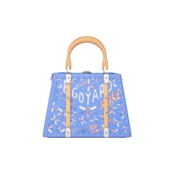 GOYARD Saigon Calfskin Hard Case Handbag Mini Women's Blue