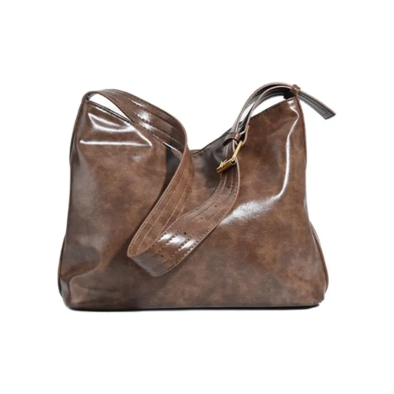 OKEKE Pu Crossbody Bag Shoulder Bag Regular Unisex Black/Brown-3
