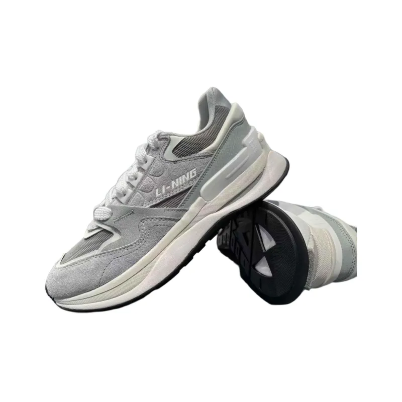 LiNing 001 Innocence V2 Platform Height Increasing Cushioning Wear Resistant Low Top Casual Shoes Men's Gray-3