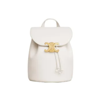 CELINE Triomphe Smooth Cow Leather Backpack Women's White