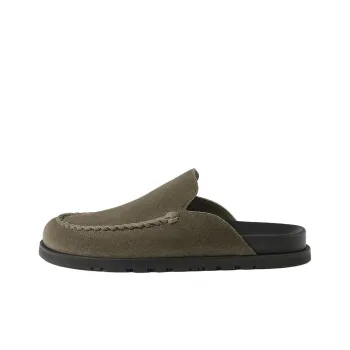 HERMES Closed Toe Slippers Men's Elephant Gray