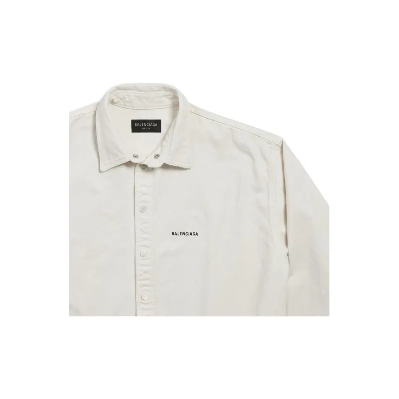 Balenciaga Long Sleeve Oversized Shirt 'White'-3