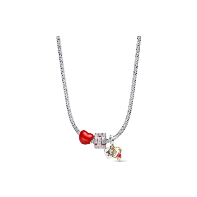 Pandora Gold Plated Necklaces Women's Silver-0