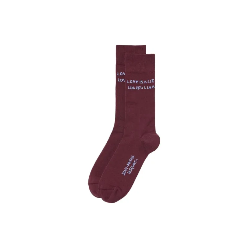 UNIQLO Basquiat Collaboration Mid Calf Socks Men's 1 Pack Burgundy-0