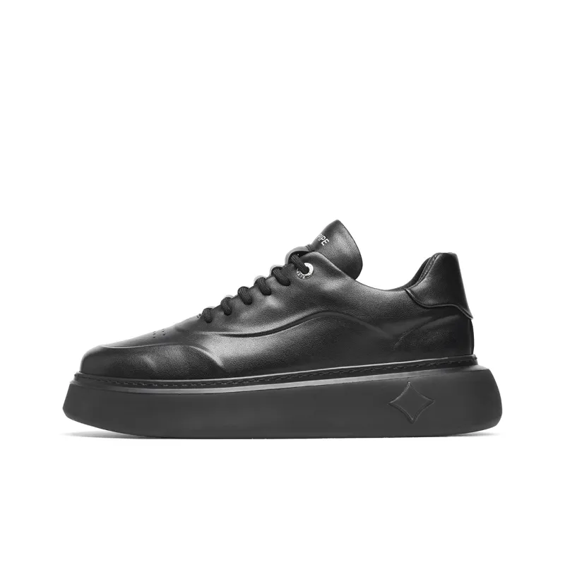 TRUMPPIPE Small White Shoes Height Increasing Low Top Stylish Skateboarding Shoes Men's-8