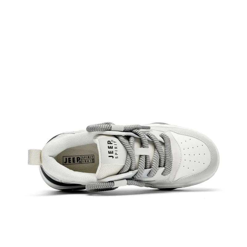 JEEP SPIRIT Slip Resistant Waterproof Abrasion Resistant Breathable Low Top Skateboard Shoes Men's Moon Dust Gray-3