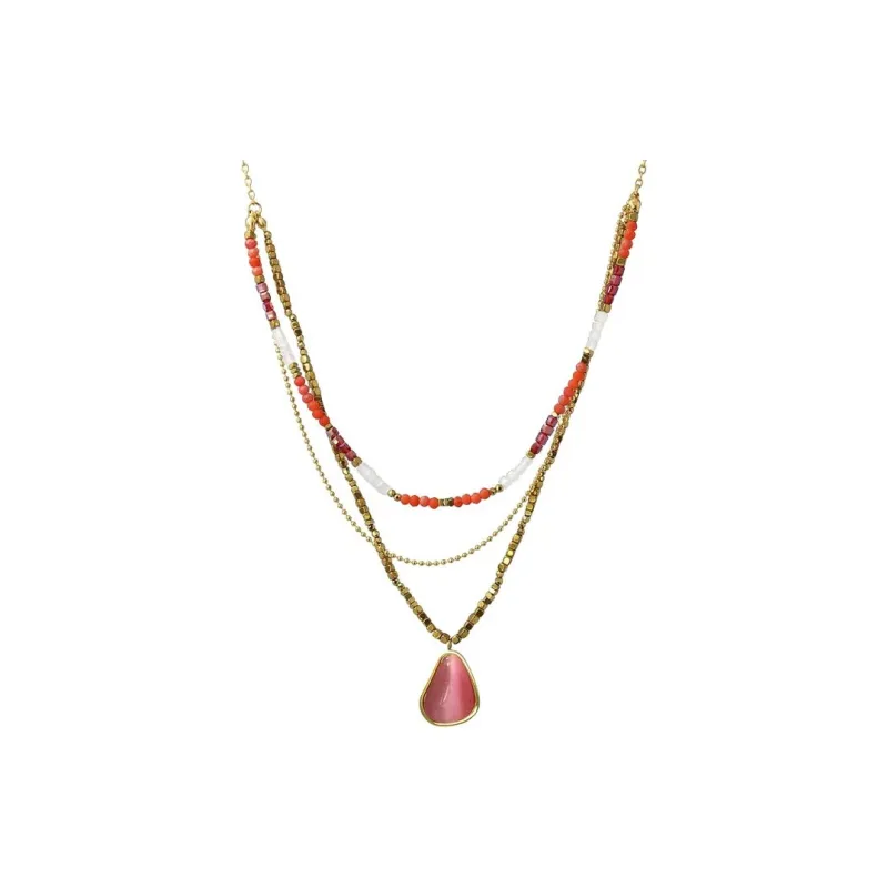 ANARTXY Crystal Necklaces Women's Red/Green-0