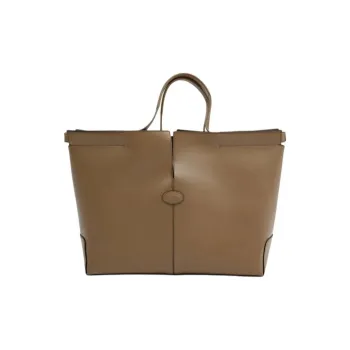 TOD'S DI Leather Tote Bag Shopping Bag Handbag Women's Coffee