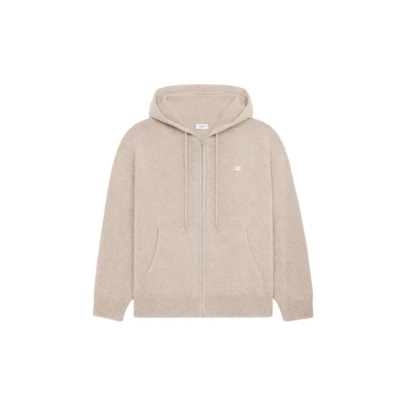 CELINE Triomphe Hooded Sweater In Seamless Cashmere-0