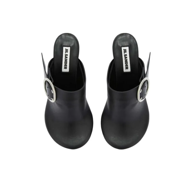 JIL SANDER Cannolo Wrap toe Slippers Women's Black-3