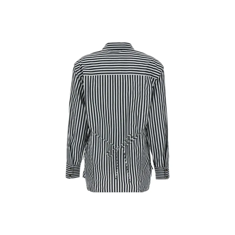 GANNI Striped Long Sleeved Shirt-1