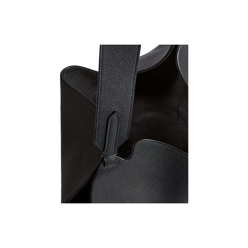 KHAITE Calfskin Tote Bag, Shopping Bag, Handbag, Shoulder Bag Trumpets Women's Black-4