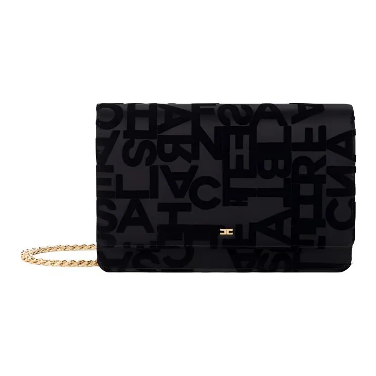 Elisabetta Franchi Logo Lettering Foldover Shoulder Bag-0