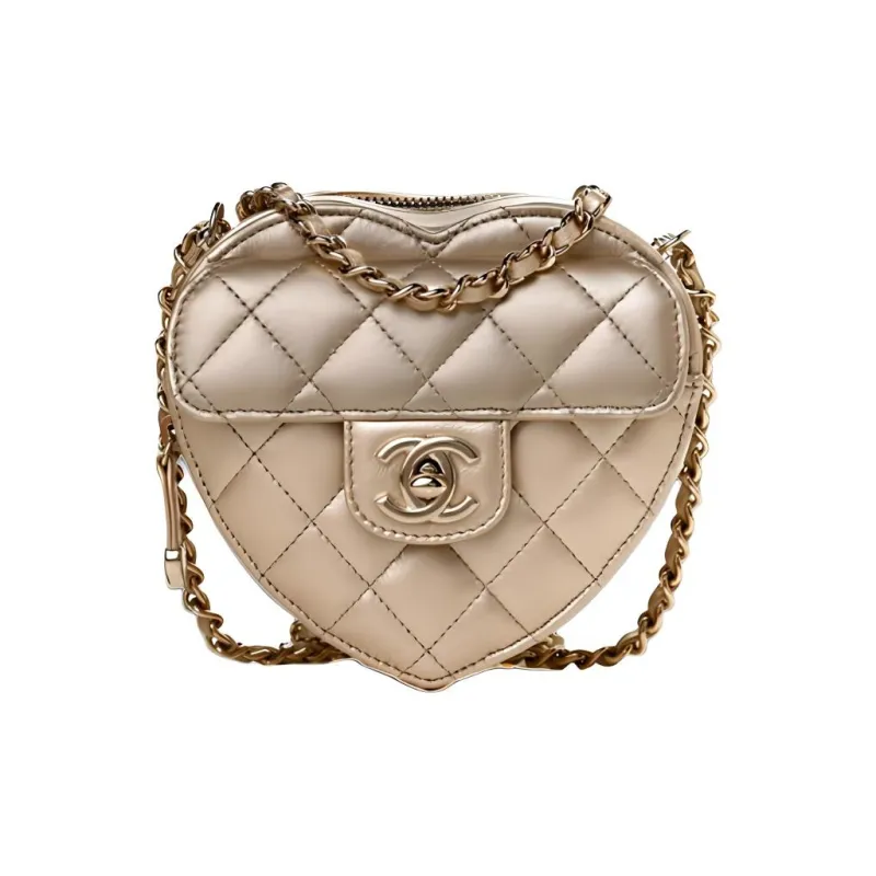 CHANEL 22SS Cow Leather Shoulder Bag, Crossbody Bag Trumpets Women's Gold-0