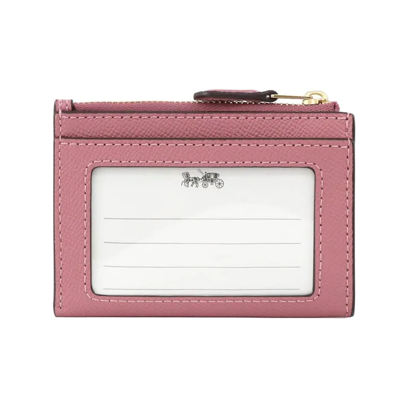 COACH Skinny Id Case Leather Card Holder Document Wallet Mini Women's Rose-3