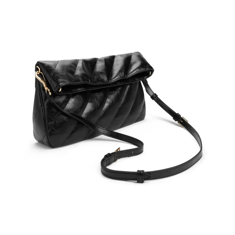 CHARLES&KEITH PU Shoulder Bag Medium Size Women's Black/Cream Milk White-3