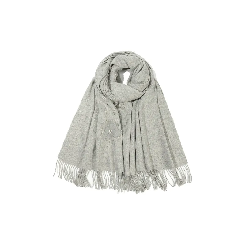 Shanghai Story Sheep Wool Knit Scarves Women's 3 Colors Available For Selection-24
