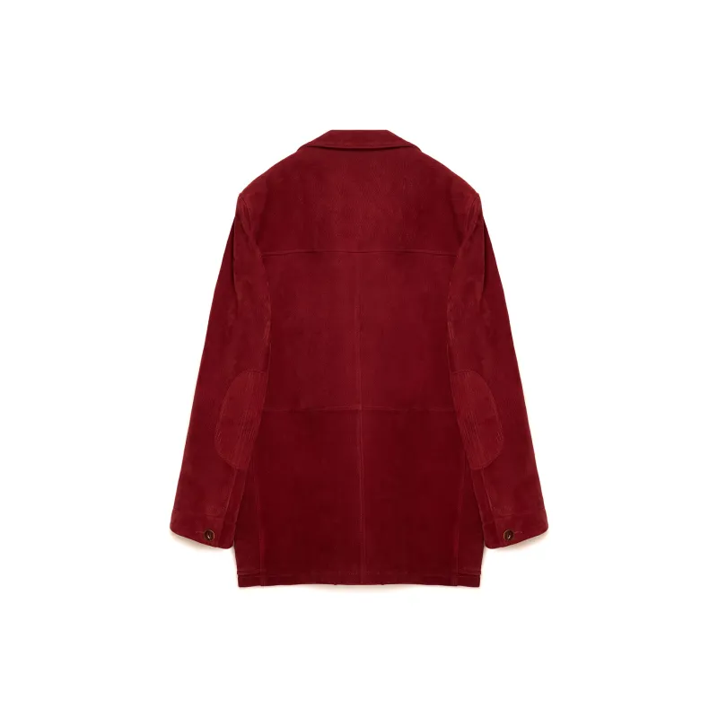 FIRELADY FUR Leather Jacket Women's Red Velour-1