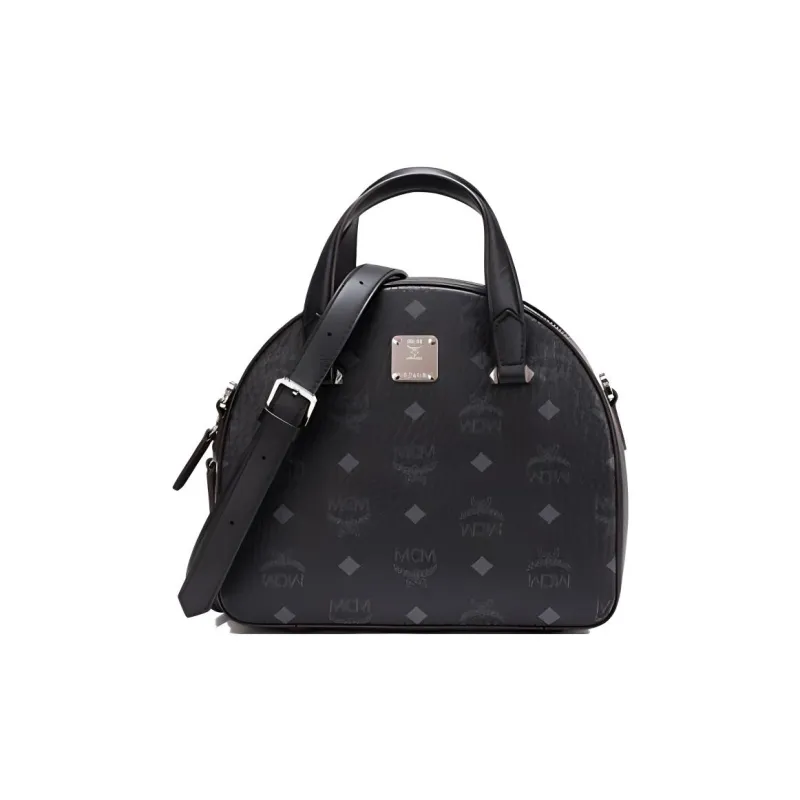 MCM Essential Visetos Origina Artificial Leather Shoulder Bag Crossbody Bag Handbag Mini Women's Black-0
