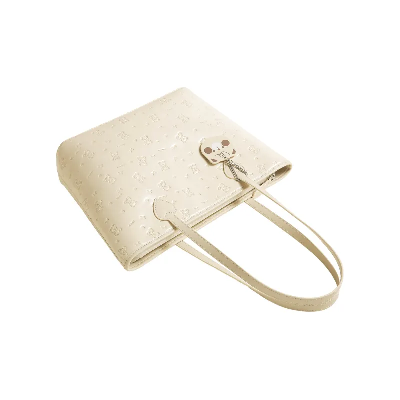 AILUXI Synthetic Leather Shoulder Bag Women's Moon White-3