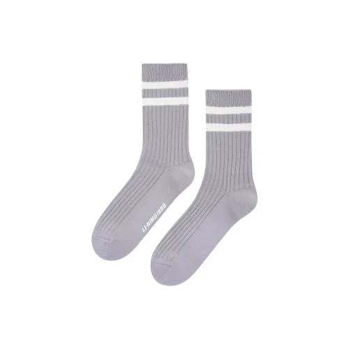 LI NING 1990 Mid Calf Socks Unisex 1 Pack Gray