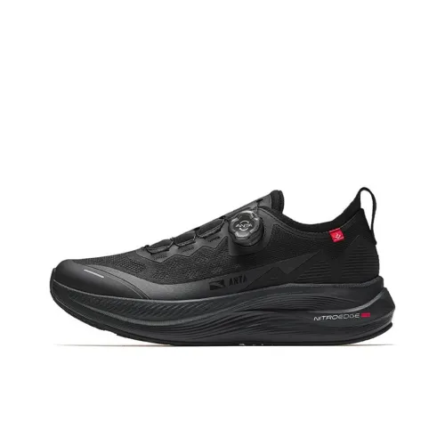 Anta Unique Wear Resistant Rebound Support Low Top Sprint Running Shoes Men's Black