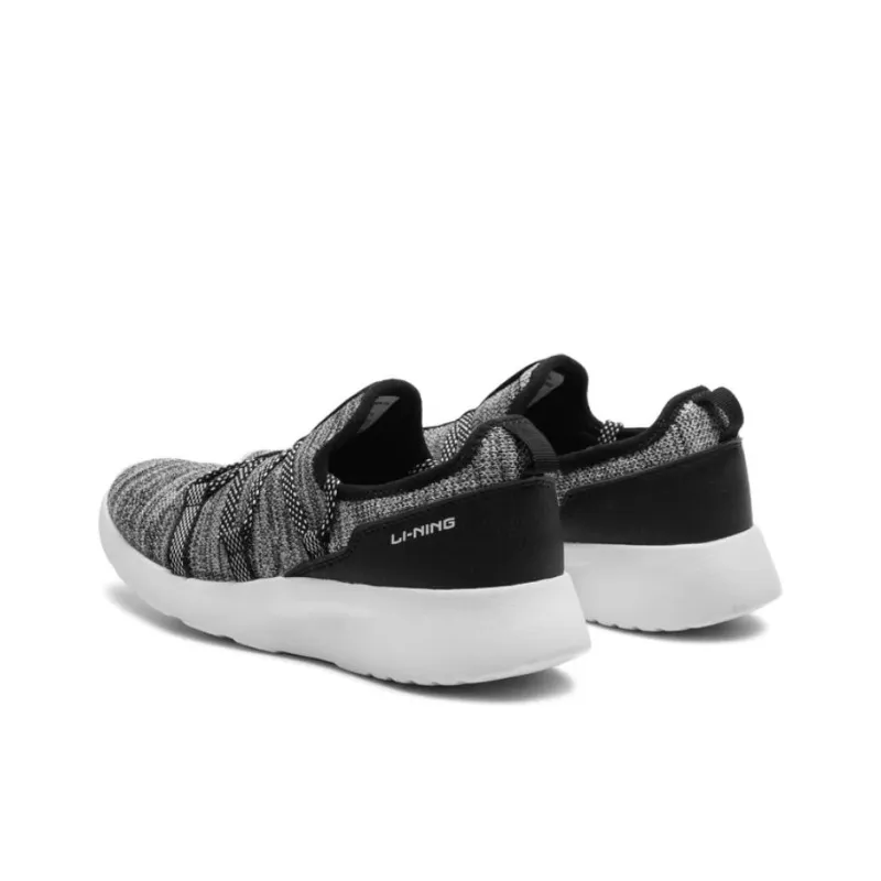 LiNing Cushioning Breathable Abrasion Resistant Slip Resistant Low Top Running Shoes Women's Black Gray-2