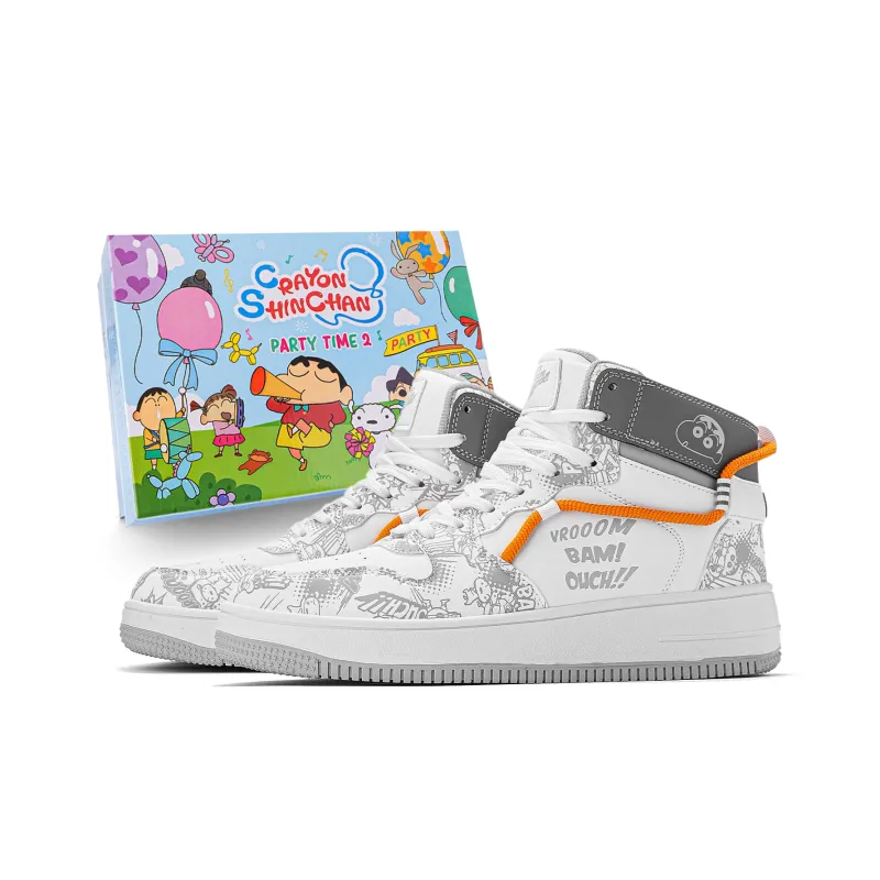 Crayon Shinchan Slip Resistant Coverage High Top Skateboard Shoes-20