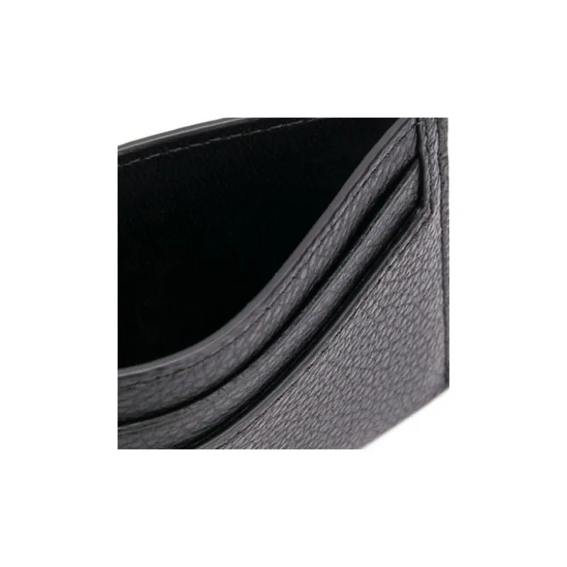 Mulberry Grain Leather Wallet, Card Holder Women's Black-4