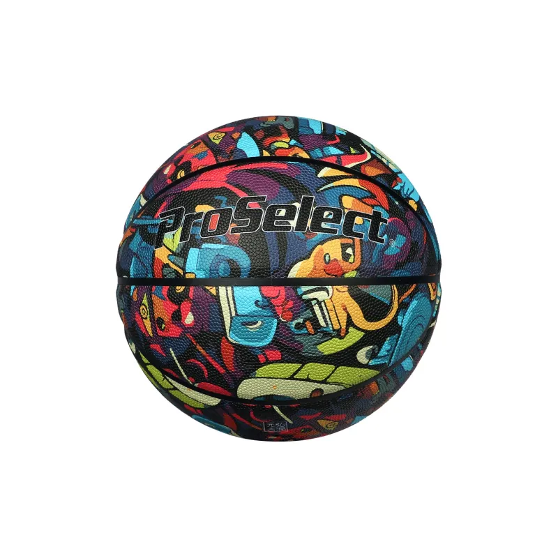 ProSelect PU Basketball Multicolor Graffiti Size 7 Training Competition Unisex-1