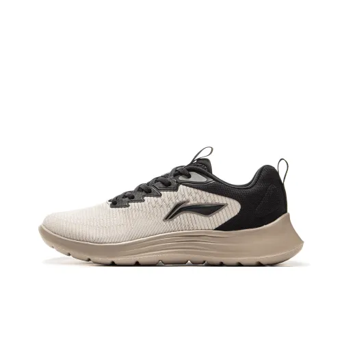 LiNing Feather Cushioned Anti Slip And Wear Resistant Lightweight Low Top Sprint Running Shoes Men's Gray Black